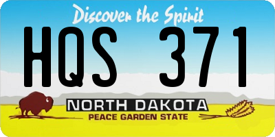 ND license plate HQS371