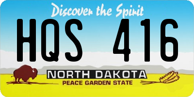 ND license plate HQS416