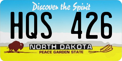ND license plate HQS426