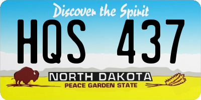 ND license plate HQS437