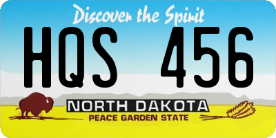 ND license plate HQS456