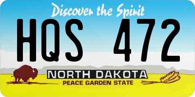 ND license plate HQS472