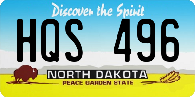 ND license plate HQS496