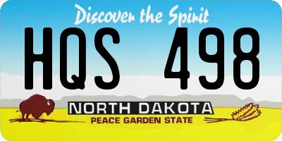 ND license plate HQS498