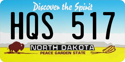 ND license plate HQS517