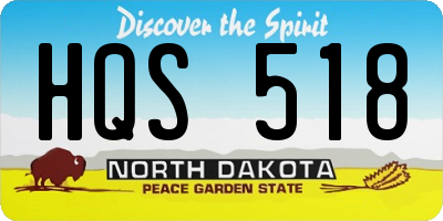 ND license plate HQS518