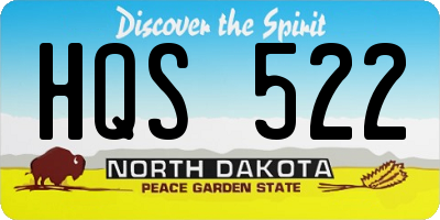 ND license plate HQS522