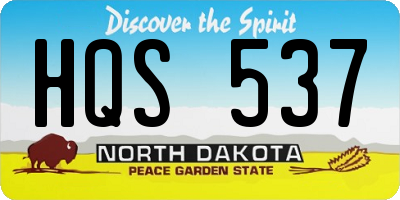 ND license plate HQS537