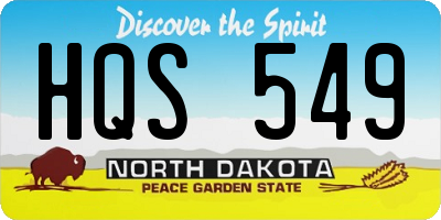 ND license plate HQS549