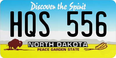 ND license plate HQS556