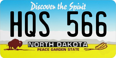 ND license plate HQS566