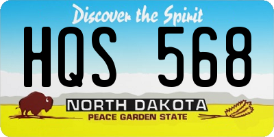 ND license plate HQS568