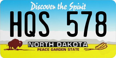 ND license plate HQS578