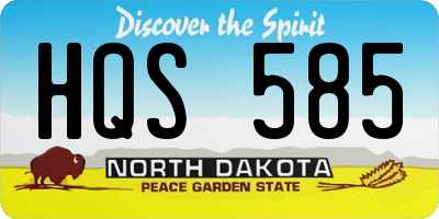 ND license plate HQS585
