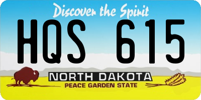 ND license plate HQS615