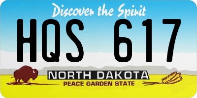 ND license plate HQS617