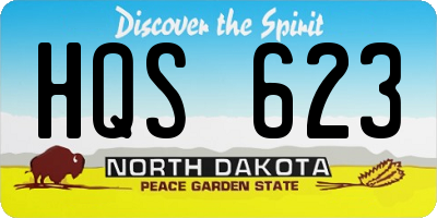 ND license plate HQS623