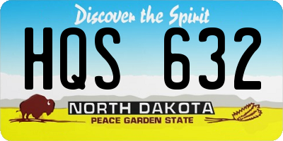 ND license plate HQS632