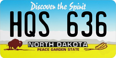 ND license plate HQS636