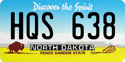 ND license plate HQS638