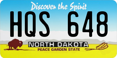 ND license plate HQS648