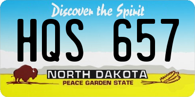 ND license plate HQS657