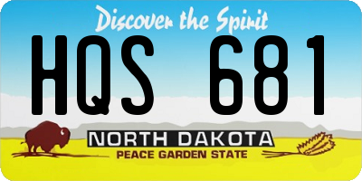 ND license plate HQS681
