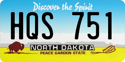 ND license plate HQS751