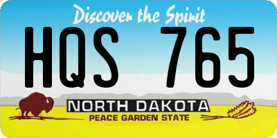 ND license plate HQS765