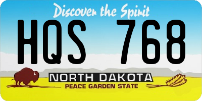 ND license plate HQS768