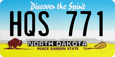 ND license plate HQS771