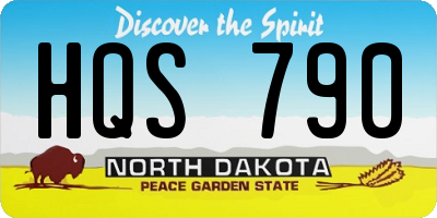 ND license plate HQS790