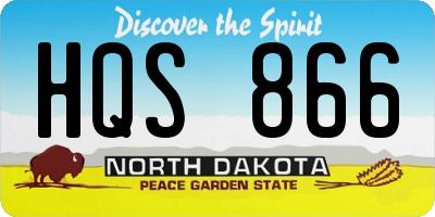 ND license plate HQS866