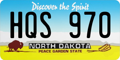 ND license plate HQS970