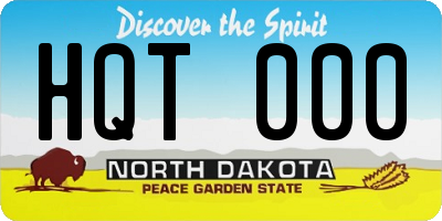 ND license plate HQT000
