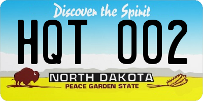 ND license plate HQT002