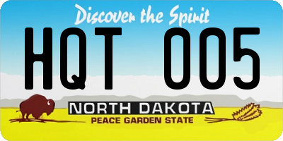 ND license plate HQT005