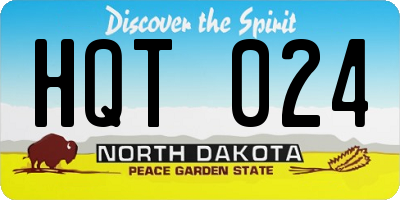 ND license plate HQT024