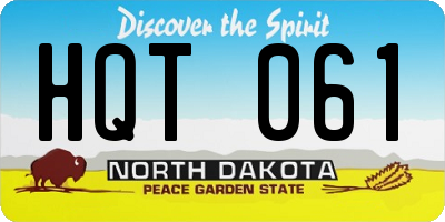 ND license plate HQT061