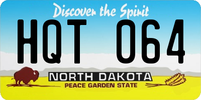 ND license plate HQT064