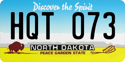 ND license plate HQT073
