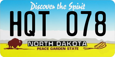 ND license plate HQT078