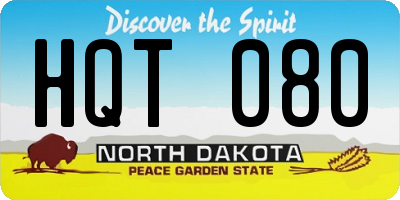 ND license plate HQT080
