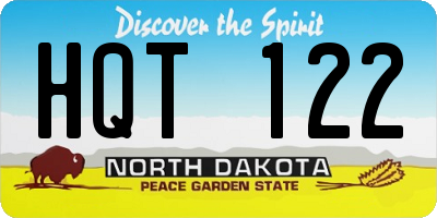 ND license plate HQT122