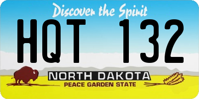 ND license plate HQT132