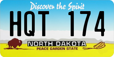 ND license plate HQT174