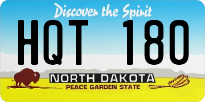 ND license plate HQT180