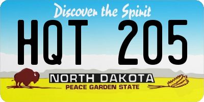 ND license plate HQT205