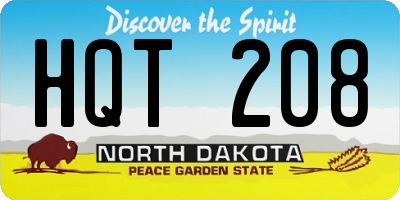 ND license plate HQT208
