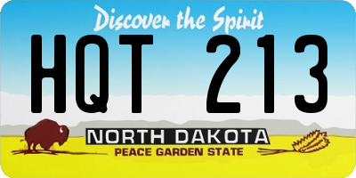ND license plate HQT213